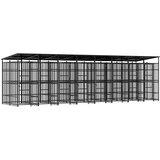 Vanjski kavez za pse s krovom čelični 14,75 m² | shoptok.hr