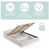 Maison de Rêve Krem tapecirani bračni krevet s prostorom za odlaganje s podnicom 200x200 cm Solvo – | shoptok.hr