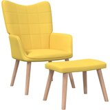 vidaXL Stol za sproščanje s stolčkom gorčično rumeno blago, (20597529) | Shoptok.si