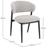 BIZZOTTO Siv oblazinjen jedilni stol Cassandra &amp;ndash; Slike