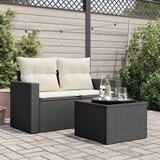  Vrtni stol sa staklenom pločom crni 55x55x37 cm poli ratan | Eponuda.com