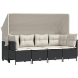 Maison Chic Seti vrtnega pohištva - Vrtna garnitura - Vrtni pohištvo set 5-delna z blazinami črn poli ratan, (21820038) | Shoptok.si