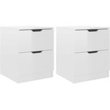 vidaXL Nočna omarica 2 kosa visok sijaj bela 40x40x50 cm iverna pl., (20624211) | Shoptok.si