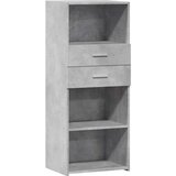 vidaXL Visoka omara betonsko siva 50x42,5x124 cm inženirski les | Shoptok.si