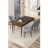 Hanah home Arp - Baroque, Grey BaroqueGrey Dining Table & Chairs Set (5 Pieces) | ePonuda.com