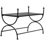 vidaXL Klupa u starinskom stilu metalna 83 x 42 x 55 cm crna Cijene