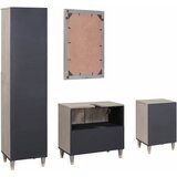  Set ormarića za kupaonicu Zidne 4 pcs Siva Čvrsto drvo manga | shoptok.hr