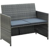Maison Chic Vrtni kavč - Zunanji kavč dvosed z blazinami siv poli ratan, (22041963) | Shoptok.si