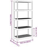 vidaXL Polica 5-nadstropna črna 93,5x45,5x194,5 cm PP | Shoptok.si