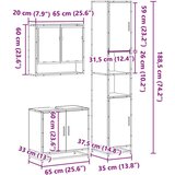  3-dijelni set kupaonskog namještaja boja hrasta sonome drveni | shoptok.hr