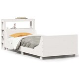 vidaXL Posteljni okvir z vzglavjem bel 75x190 cm trdna borovina, (21304162) | Shoptok.si