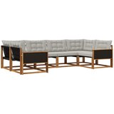 vidaXL Zunanja garnitura za sedenje 6 pcs Naravna in svetlo siva, (5000281438) | Shoptok.si
