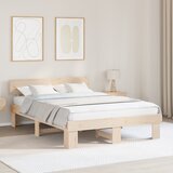 vidaXL Krevetna konstrukcija Smeđa 140 x 200 cm Čvrsta borova drva | shoptok.hr