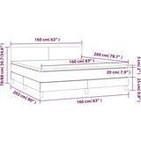 vidaXL Box spring postelja z vzmetnico siv 160x200 cm umetno | Shoptok.si