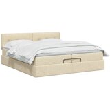  Krevet od pjene s madracem i LED-om Krem 200 x 200 cm Tkanina Slike