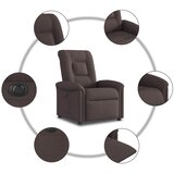  Električni naslonjač od tkanine tamnosmeđi | shoptok.hr