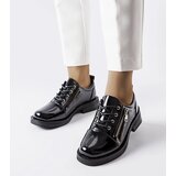 Gemre Black patent leather women's derby shoes Diamante | ePonuda.com