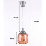 Brilagi LED luster na sajli GLASS 1xE27/60W/230V prečnik 14 cm srebrna/zadimljeno-smeđa | Eponuda.com