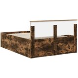  Krevetna konstrukcija s uzglavljem Dimljeni hrast 150 x 200 cm | shoptok.hr