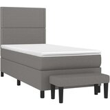vidaXL Okvir kreveta s oprugama i madrac tamnosivi 80x200cm od tkanine | shoptok.hr