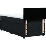 vidaXL Box spring postelja z vzmetnico črna 100x200 cm žamet | Shoptok.si