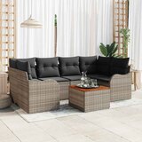  Sjedeća garnitura za vrt 7 kom. Siva poliratan 234 x 122.5 x 69 cm | Shoptok.si