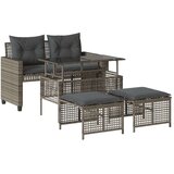 vidaXL 4-dijelni set vrtnih sofa s jastucima sivi od poliratana staklo | shoptok.hr