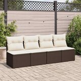  2-dijelni set vrtnih sofa poliratan i bagrem s jastucima smeđi | shoptok.hr
