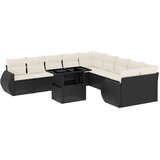  11-dijelni set vrtnih sofa od poliratana s jastucima crni Crna 100 x 55 x 73 cm | Shoptok.si
