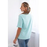 Kesi Cotton blouse with heart print light mint | shoptok.hr