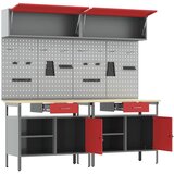  Set radnog stola 8 pcs Crvena i siva Čelik s prahom premazan | Eponuda.ba