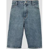 Kratke hlače & Bermuda COMPACT SHIELD EMBROIDERY DENIM SHORTS Modra