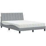 vidaXL Postelja z vzmetnico svetlo siv 140x190 cm blago | Shoptok.si