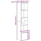  Regal za knjige boja hrasta 40x36x189 cm od konstruiranog drva | Eponuda.com