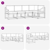  Set vanjskih sofa 5 kom. Prirodna i svijetlo siva Smeđa 245 x 126,5 x 73 cm | Shoptok.si