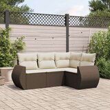 vidaXL 4-dijelni set vrtnih sofa od poliratana s jastucima smeđi | shoptok.hr