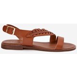 Boto Ladies sandals made of natural leather on a flat heel Zazoo | ePonuda.com