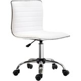 HOMCOM pisarniški stol jeklo, umetno usnje D48 x Š52 x V78–90 cm Bela, (5000242817) Cene