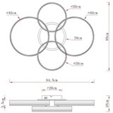 Globo 67377-90 - LED prigušiva plafonska svetiljka FRANCINE LED/90W/230V srebrna+daljinski upravljač | Eponuda.com