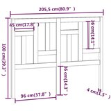  Uzglavlje za krevet sivo 205,5 x 4 x 100 cm od masivne borovine | shoptok.hr