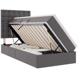  Krevet s prostorom za pohranu s LED-om Siva 90 x 200 cm | shoptok.hr
