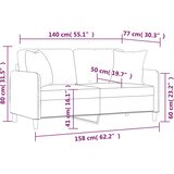  Dvosjed s ukrasnim jastucima smeđi 140 cm od tkanine | shoptok.hr