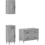  Set za kupaonicu od 3 dijela HAARLEM Siva Sonoma | shoptok.hr