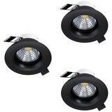 Eglo 902278-SET 3xLED prigušiva stropno ugradno svetlo saliceto LED/4,8W/230V prečnik 8,8 cm crna | Eponuda.com