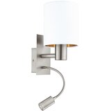 Eglo Pasteri zidna/2, e27, led 3,5w, nikl-mat, bijela-bakar | shoptok.hr