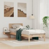 vidaXL Posteljni okvir z nočnimi omaricami Rjava 75 x 190 cm Cene