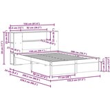  Polica za knjige Krevetski okvir Vosak smeđa 150 x 200 cm | shoptok.hr