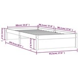  Posteljni okvir siv iz trdnega lesa 90x200 cm, (20643234) | Shoptok.si