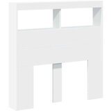 vidaXL Omarica za vzglavje postelje LED bela 100x17x102 cm | Shoptok.si