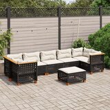  8-dijelni set vrtnih sofa od poliratana s jastucima crni | shoptok.hr